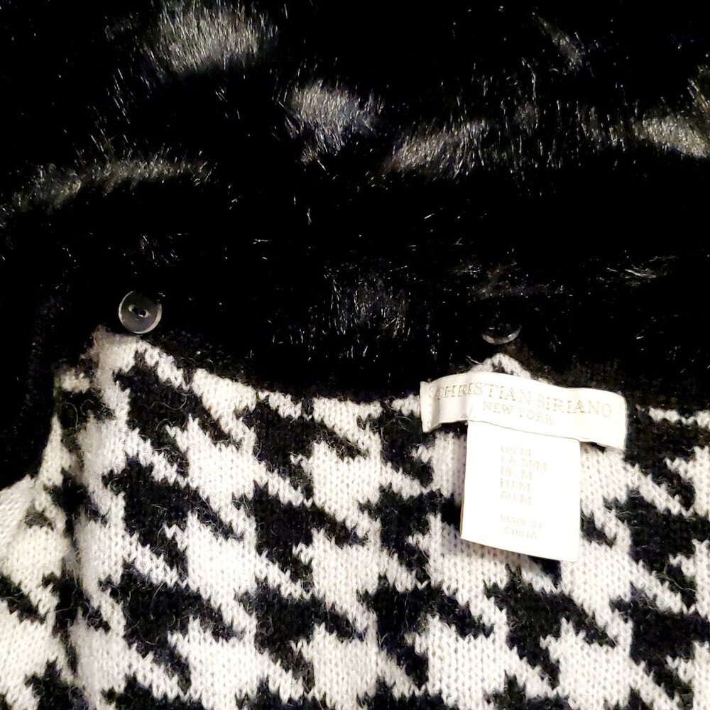 Christian Siriano New York houndstooth faux fur collar NWT. - Picture 8 of 8